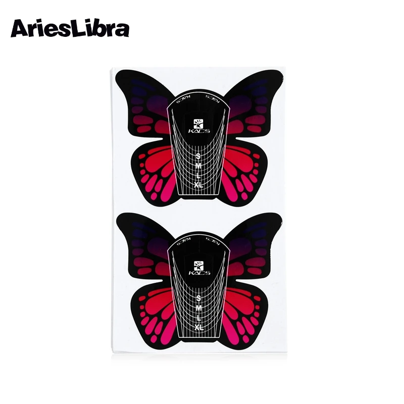 AriesLibra 100 шт. формы для ногтей в виде бабочек инструменты наращивания наклейки УФ