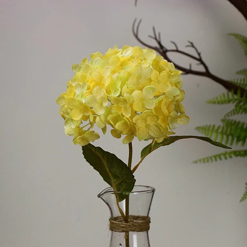 1 искусственный букет Искусственный шелк цветок Гортензия листья Свадебная