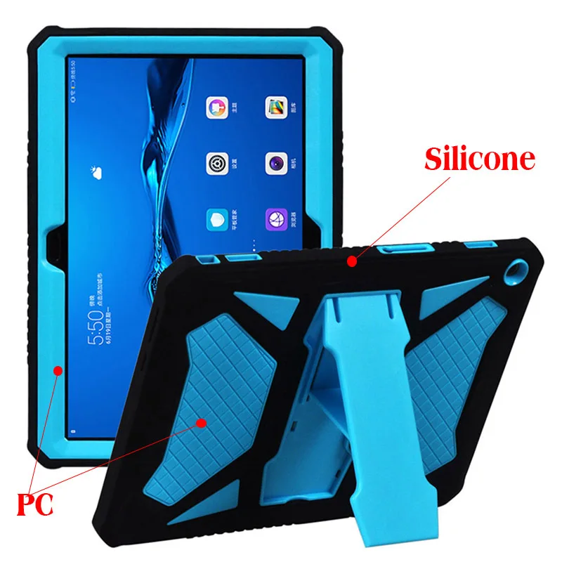 For Huawei M3 Lite 10 Case Silicone and PC Shockproof Heavy Duty Armor Cover for BAH-W09/AL00 10.1'' Case+Gift | Компьютеры и