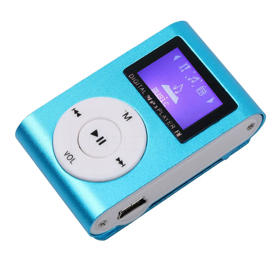 Kebidu Mini Clip Mp3 Player Electronic Sports Metal MP3 Music LCD Screen Support 32GB Micro SD TF Card with usb cable | Электроника