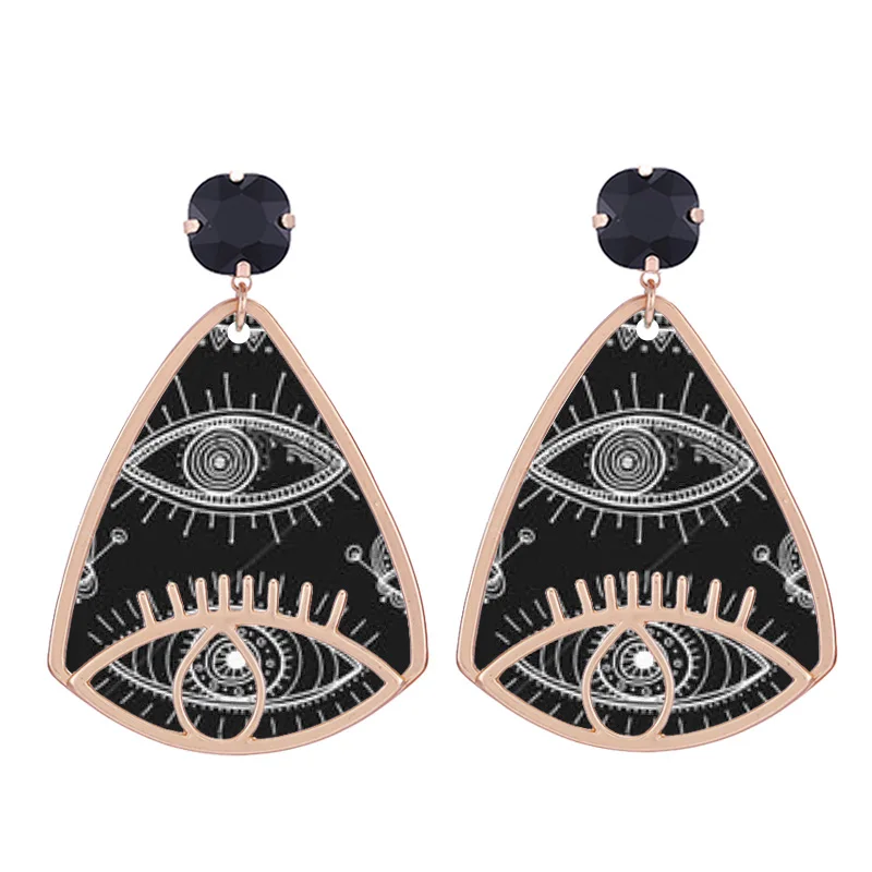 Sehuoran Aretes Brincos, женские серьги-капли, оправа из цинкового сплава, смола, Oorbellen, женские серьги для лица, ювелирные изделия - Окраска металла: Black White Line