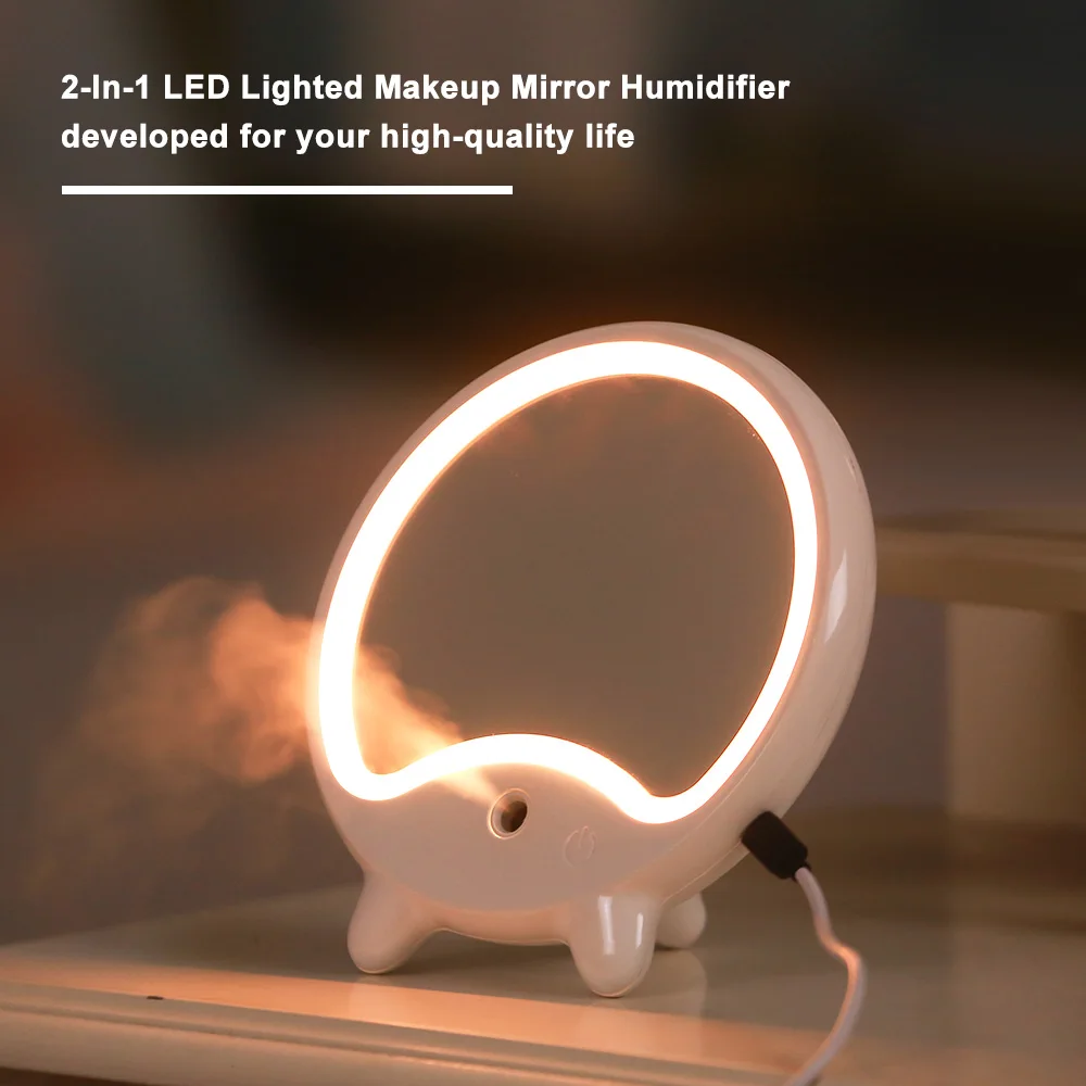 Зеркало для макияжа 2 в 1 со светодиодсветильник кой и увлажнителем|Зеркала