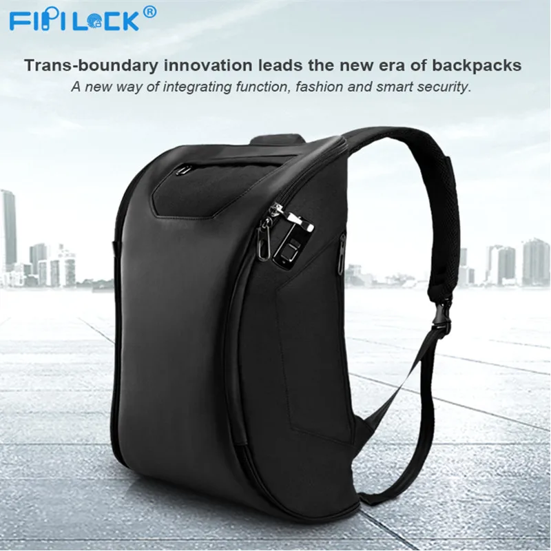 Fipilock FL-V2 отпечаток пальца рюкзак Usb зарядка противоугонные рюкзаки Повседневный стиль сумки умный БЕСКЛЮЧЕВОЙ замок бизнес дорожная сумка