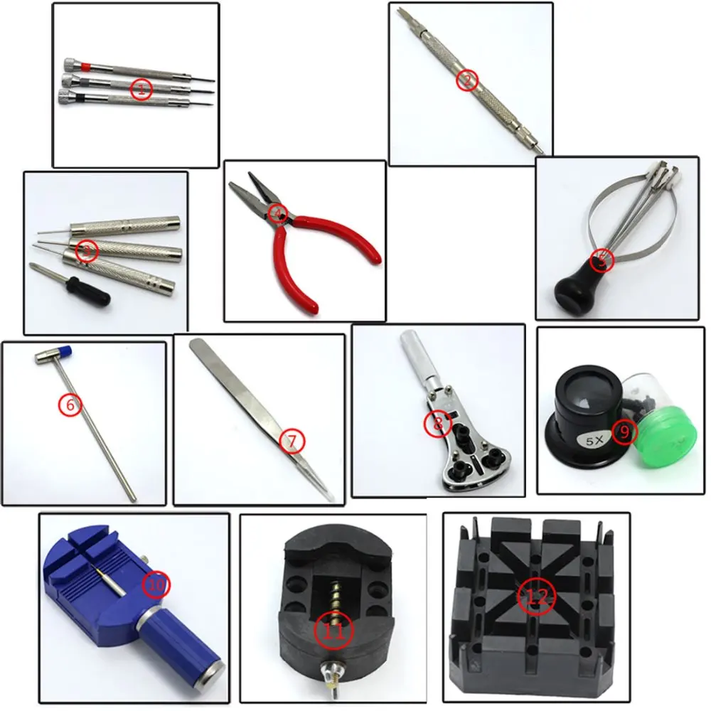 

High Quality Professional 20 Pcs Watch Repair Tool Kit Set With Bag Link Pin Remover/ Case Opener/Watch Hand Remover
