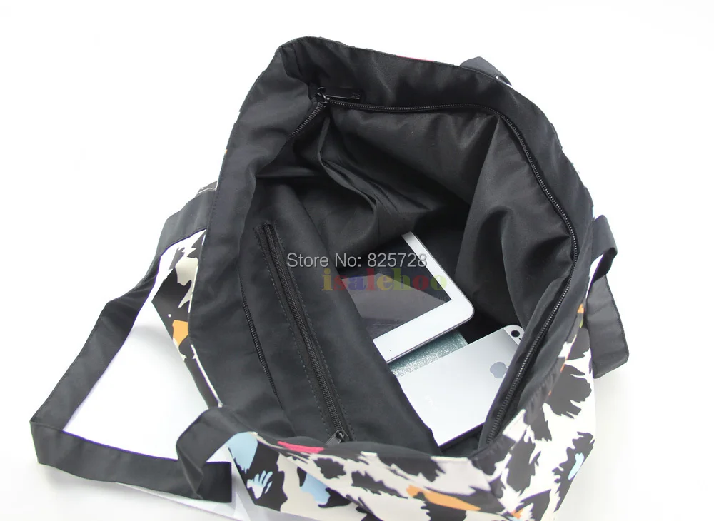 Красочные leopard дамы женская сумка шоппер Складная Zip плеча хозяйственная