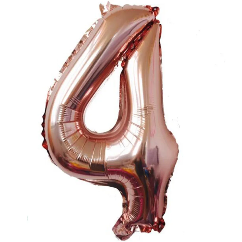 Rose Gold 4 Воздушные шары для дня рождения 40 дюймов розовое золото Количество воздушных шариков воздушные шарики цифры шары для дня рождения воздушный шар из фольги украшения для взрослых детей - Цвет: Rose Gold 4
