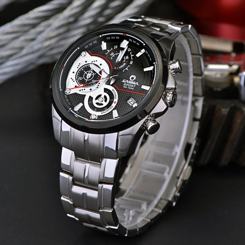 Роскошный бренд CASIMA спортивные мужские часы reloj hombre со стальным ремешком Мужские