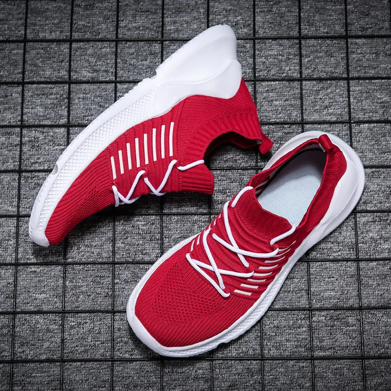 HEINRICH Men Fly-Knitted Shoes Light Sneakers Fashion Sock Outdoor Walking Breathable Footwear Erkek Ayakkab | Обувь