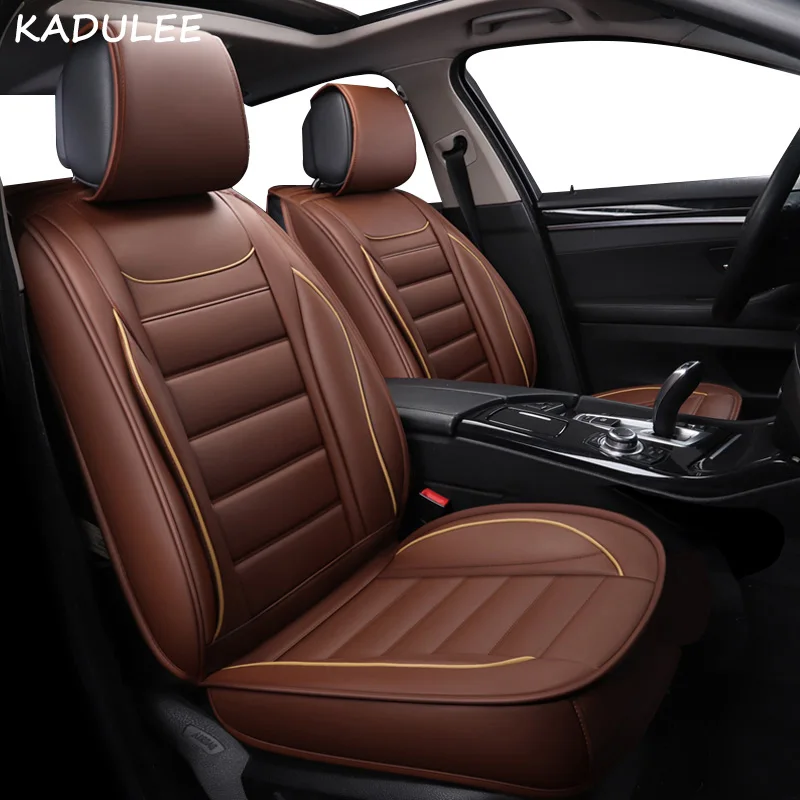 KADULEE pu кожаный Универсальный чехол для сиденья автомобиля для Renault все модели megane clio laguna Captur duster kadjar fluence scenic Koleos - Название цвета: coffee