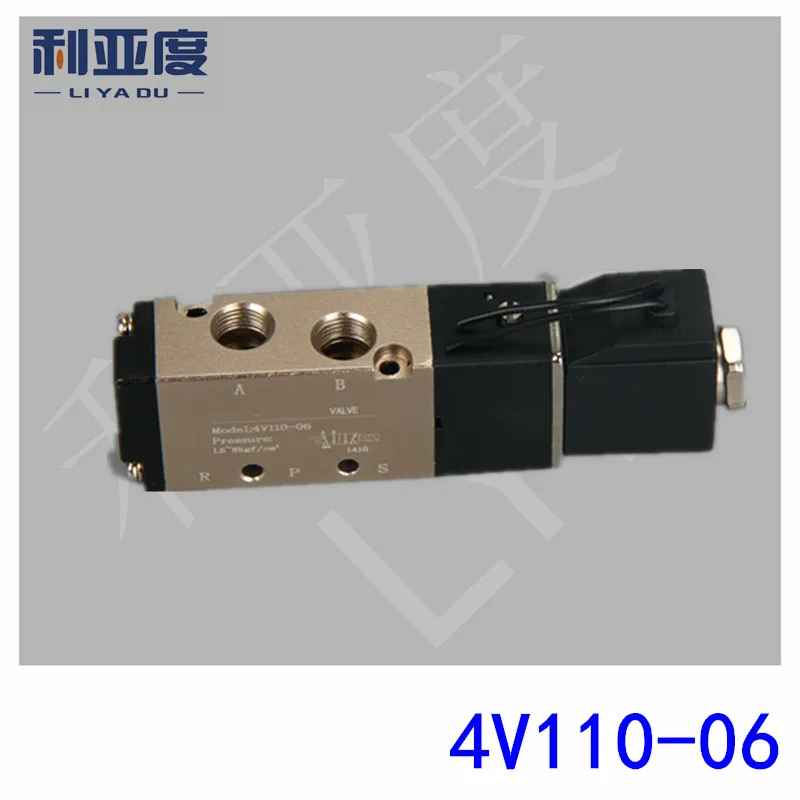 

4V110-06 G1/8 Pneumatic components Two tee Solenoid valve DC12V DC24V AC220V AC110V