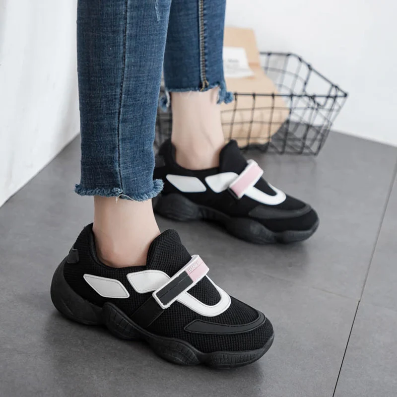 Женская Повседневная обувь 2018 осенние женские кроссовки Ulzzang Harajuku Модные дышащие