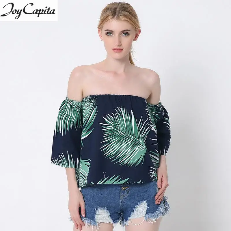 Радость На Душу Населения 2017 Европа Ветер Женщины Блузка Без Бретелек Blusas Mujer Slash