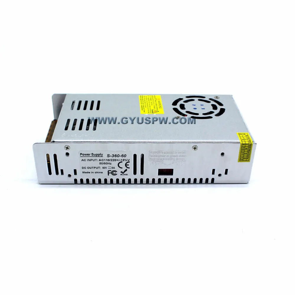 Одиночный выход DC60 6A 360 Вт переключатель питания AC к DC60V SMPS для 3D принтера шаговый