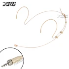 Бежевый стерео-микрофон с винтовым замком 3,5 мм, с двойным заушным крючком, гарнитура, микрофон для беспроводной гарнитуры Beltpack XSW1 EW100 EW300 EW500