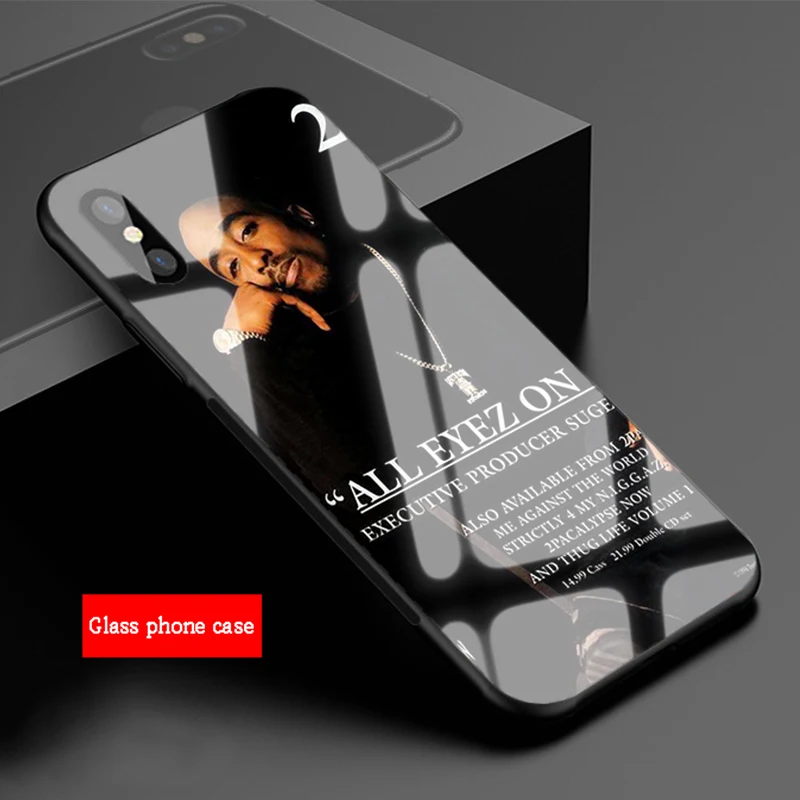Чехол для телефона из закаленного стекла 2Pac Tupac Amaru Shakur Makaveli iPhone 6 6plus 7 plus 8 8plus 5 5S 5C SE