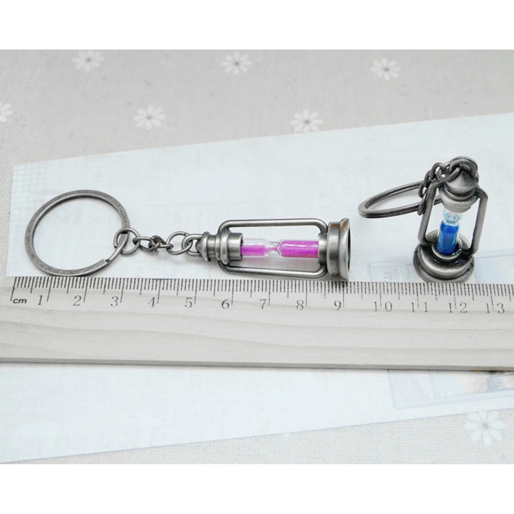 Новые 1 пара винтажные металлические песочные часы Брелок Талисман лампа кольцо