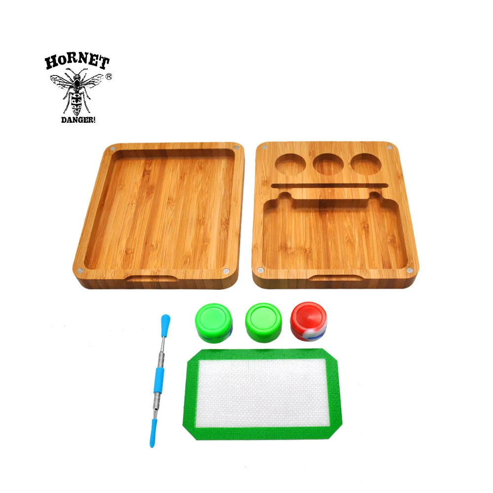 Набор для хранения HORNET Bamboo канифоль 3 баночки воска масла + 1 ложка из нержавеющей