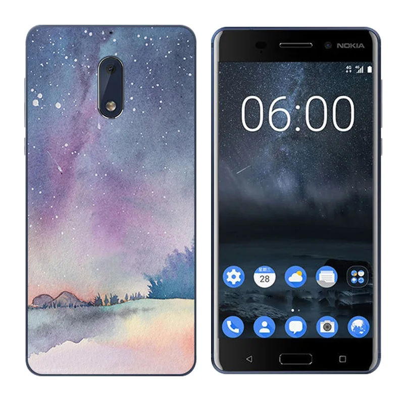 Чехол для Nokia 6 чехол силиконовый с принтом "диск" задняя крышка телефона Nokia6 5