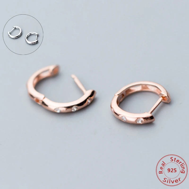 925 пробы серебряная простая u-образная форма AAA + кубический цирконий маленькая