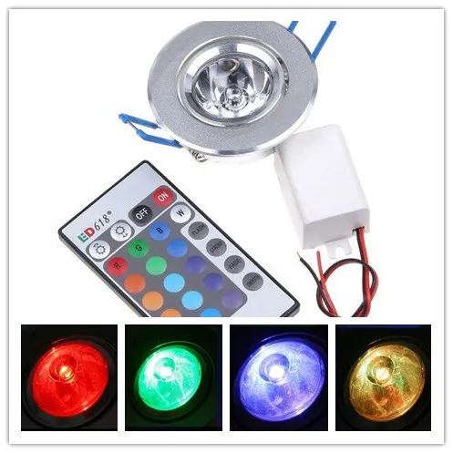 50 шт./лот Самый дешевый 3 Вт светодиодный RGB потолочный светильник 220 В