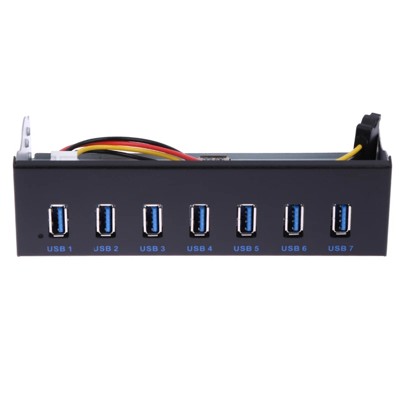 Передняя панель для компьютера с 7 портами USB3.0 Hub 5Gbs 5 25 дюйма CD-ROM Drive Bay + 19pin на Type-A