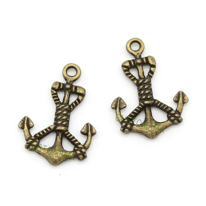 

80pcs-Antique Bronze 2 Sided Summer Charms Pendant, Nautical Charm 25x18mm