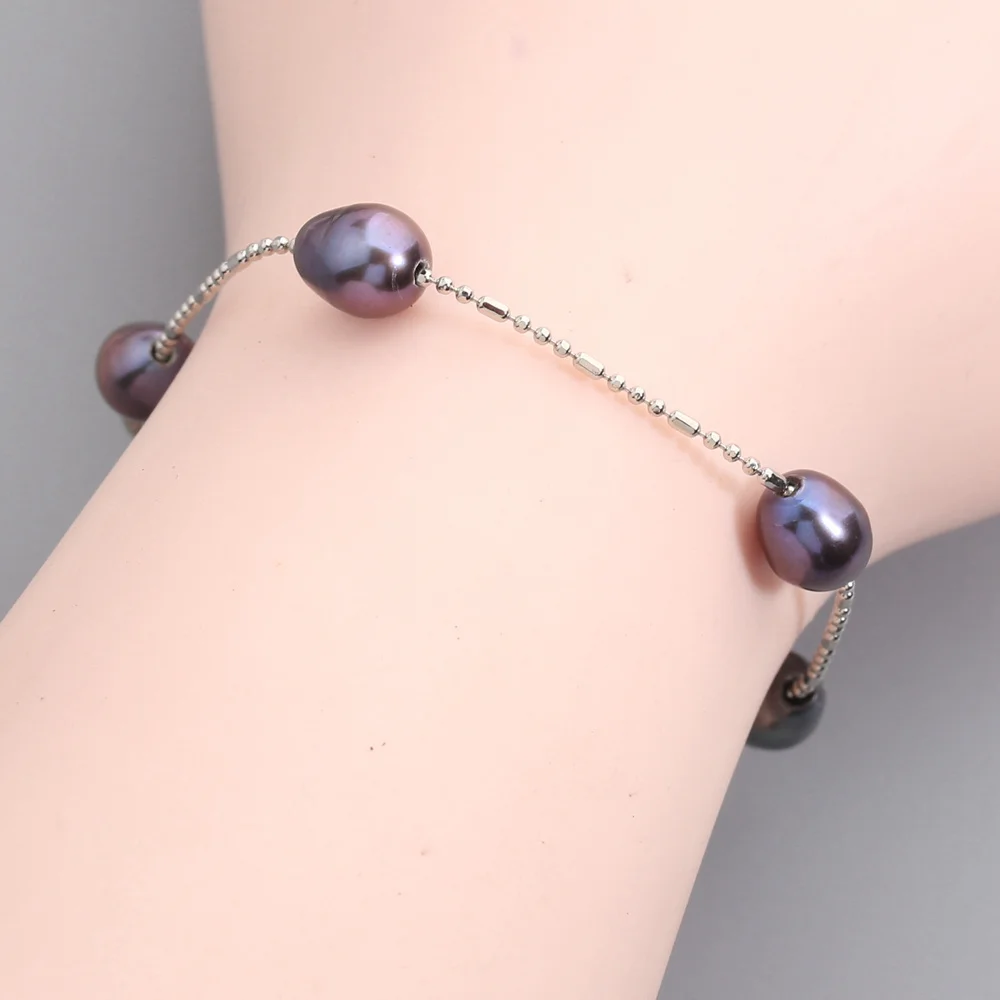 

Beautiful Fadeless No allergy Silver Pearl Bracelet BY0065