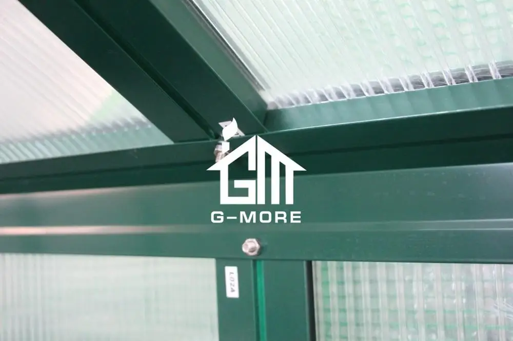 Выдвижная теплица алюминиевая рама УФ обработанный поликарбонат лист зеленый