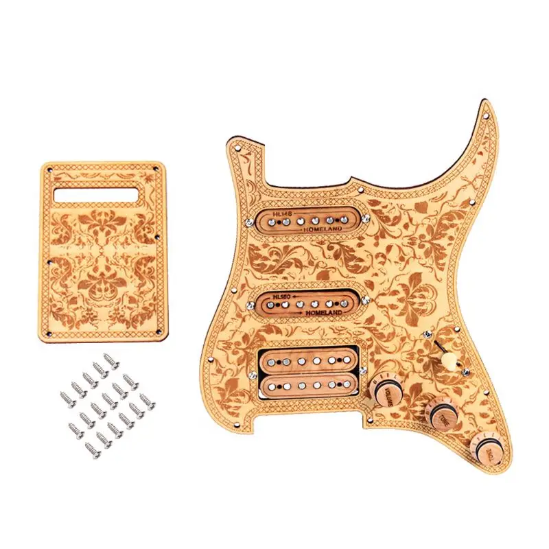 Гитара Pickguard Prewired SSH набор Alnico V Полный Деревянный Стиль Изысканный для ST правшей |