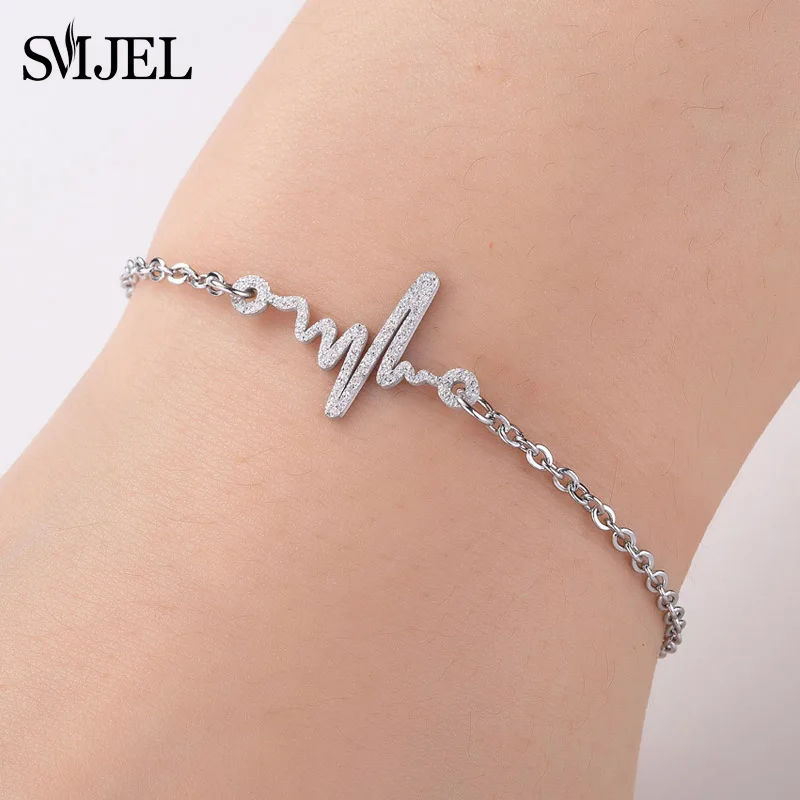 Silver SL183 SMJEL минималистский Кристалл Циркон снежинка Ювелирные Изделия Ручной елки украшения элегантные браслеты с цветами браслеты - Окраска металла: Silver SL183