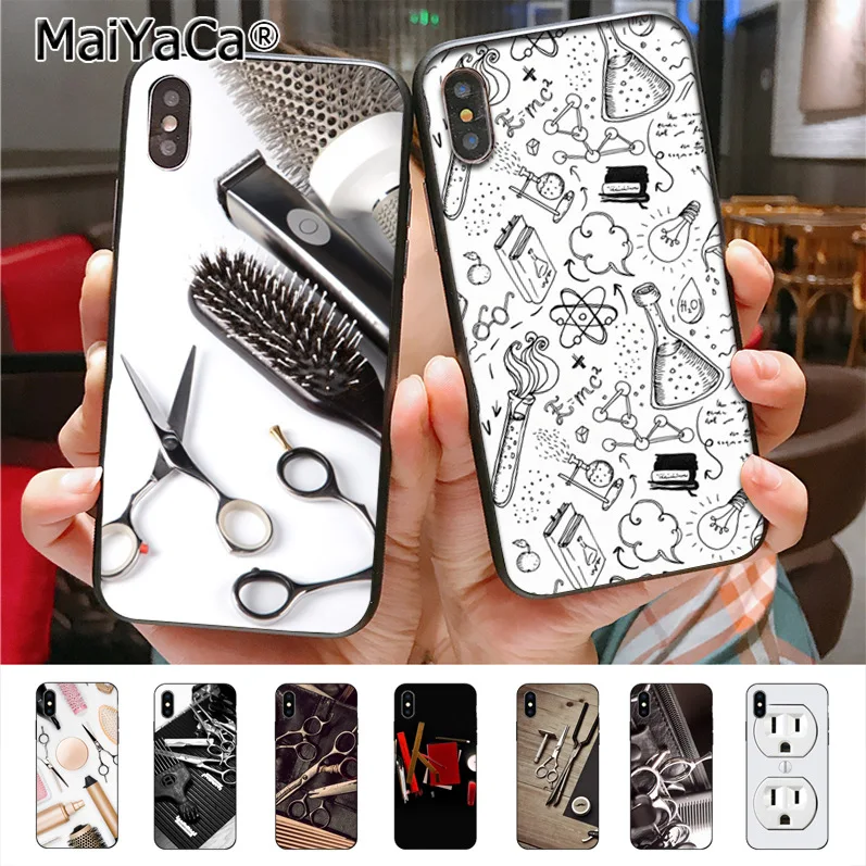 

Hair Stylist Scissors Brush switch Printing phone case for iPhone X XS XR XS MAX 8 7 6 6S Plus 5 5S SE 12 mini 12PRO Max