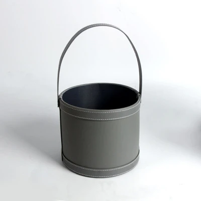 grey Новое поступление роскошная круглая Цветочная коробка товары для флористов кожаная Цветочная Подарочная коробка с ручкой - Цвет: grey