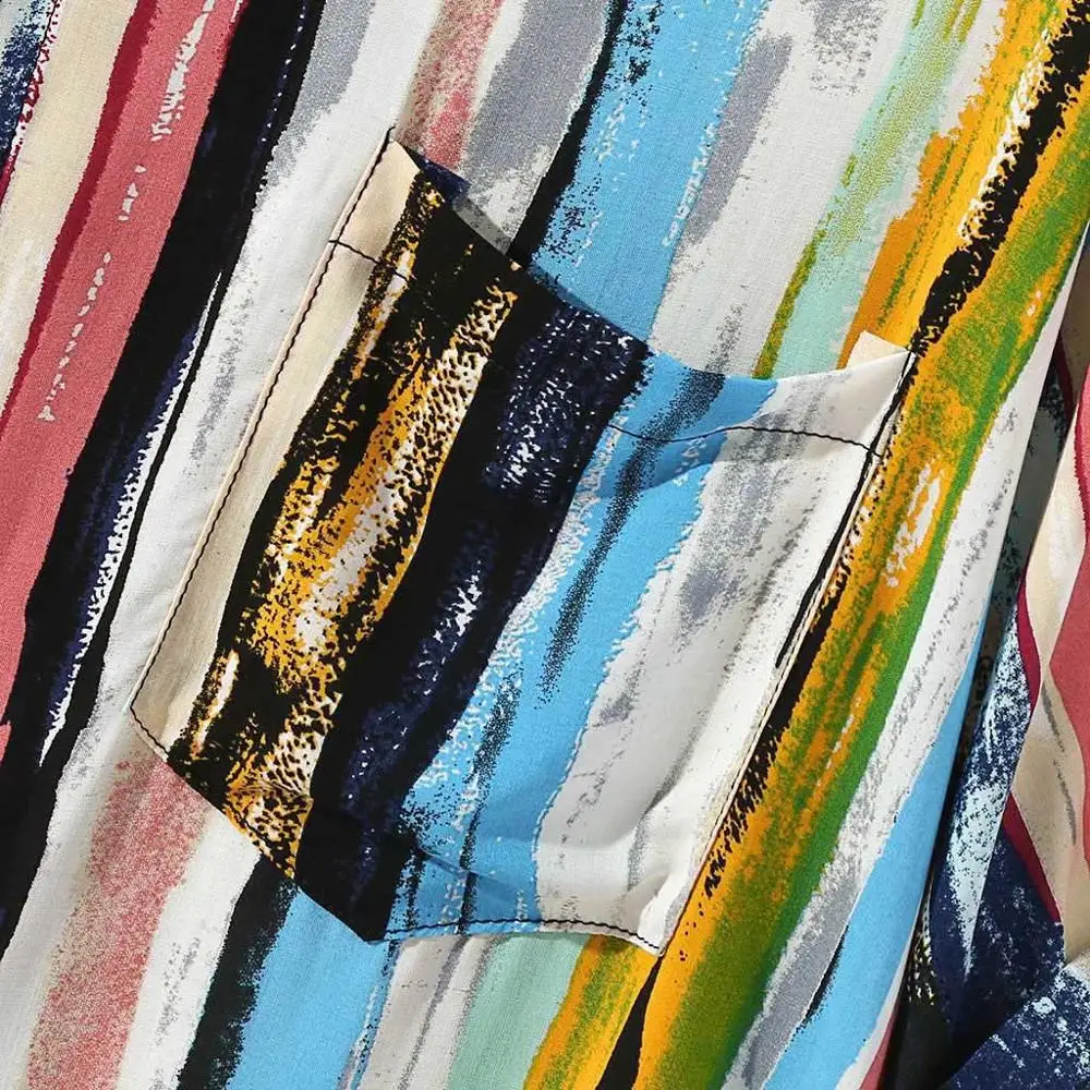 Мужская футболка в цветную полоску с коротким рукавом лето 2019 свободная