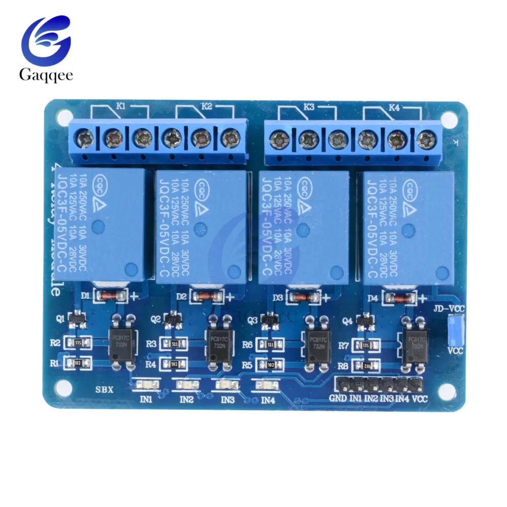 2PCS/Lot DC 5V 4 Channel Relay Shield Module for Arduino Samrt Home Improvement Optocoupler Indicator Power Supply Board | Обустройство