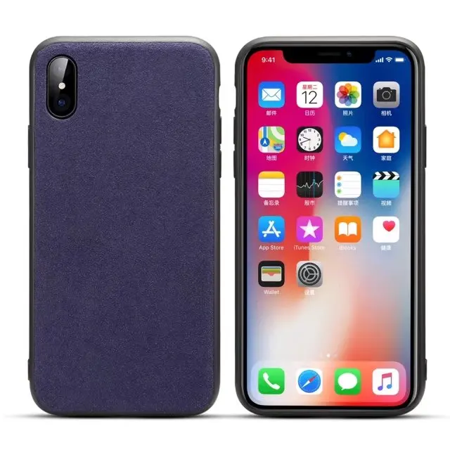 Enchicas микрофибры замши для IPhone X 6 6S 7 8 Plus Мягкие TPU Край жесткий PC Обложка простой |