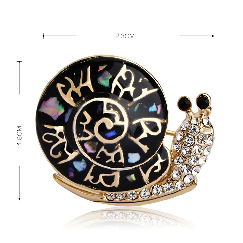 Женская брошь в форме улитки белая брошка из циркония ракушки с животными