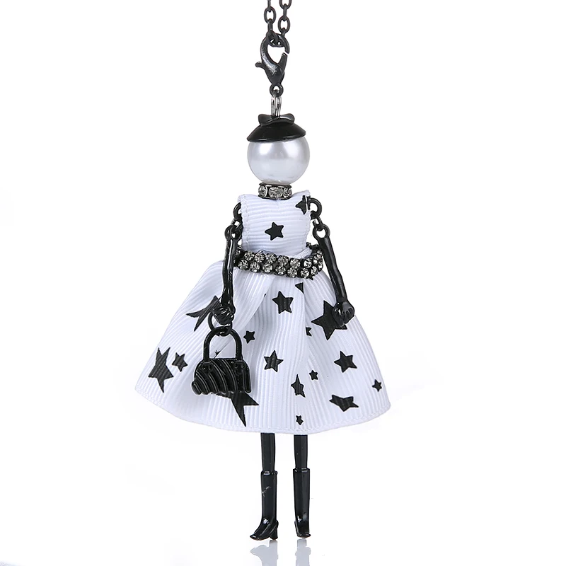 Ожерелье для куклы со звездами платье ручной работы кулон французской новинка