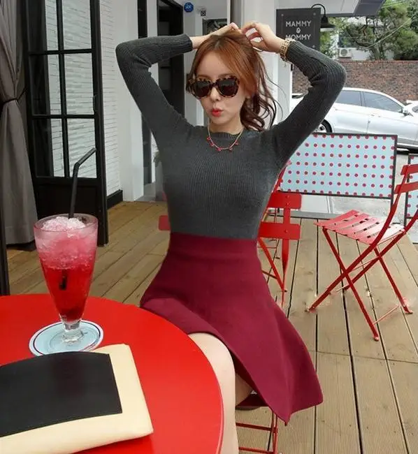 В осень зима европейский стиль мода женщины тонкий рыбий хвост юбки высокая