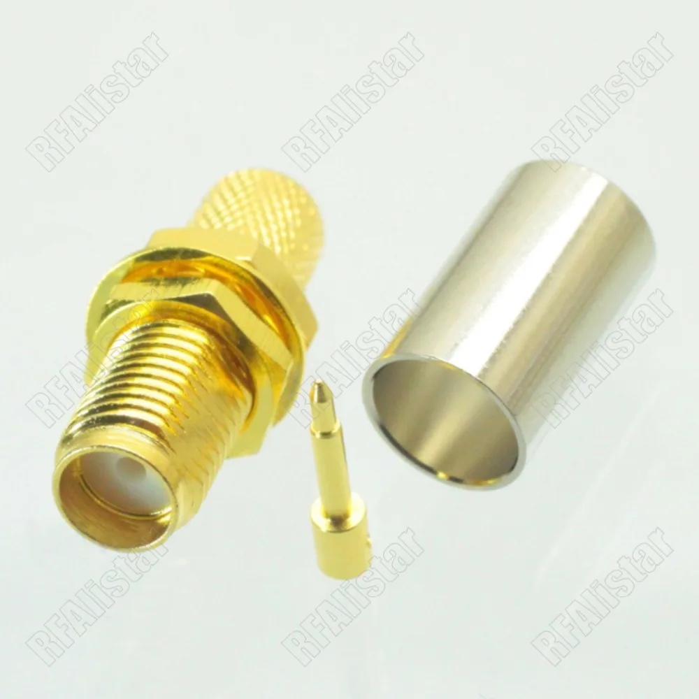 10 шт. RP SMA Jack Female (штырь) прямой RF разъем обжимной Для LMR240 50 Ohm LMR 240|Соединители| |