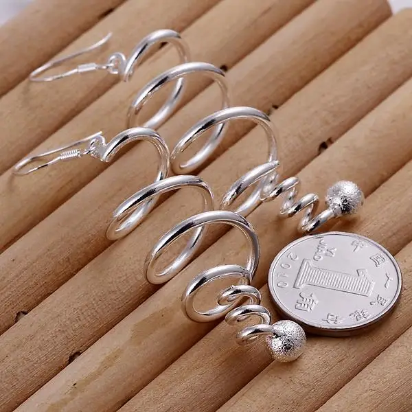 Модные женские ювелирные изделия серебряные крутые вращающиеся спиральные