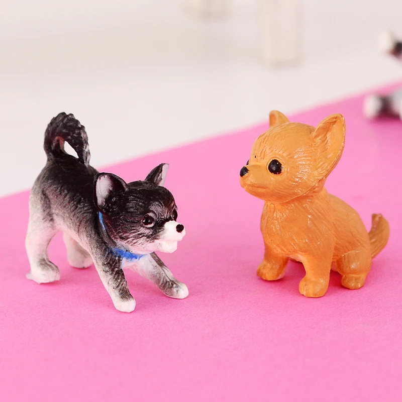 

18Pcs/Lot Cartoon Plastic Cute Mini Animal Model Husky Bulldog Dolls Lovely Design Cat Dog Kids Children Toy