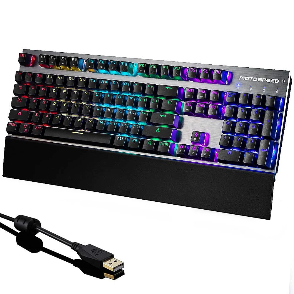 Motospeed Ck108 Usb Rgb Механическая игровая клавиатура для рук-переключатель - Цвет: Black