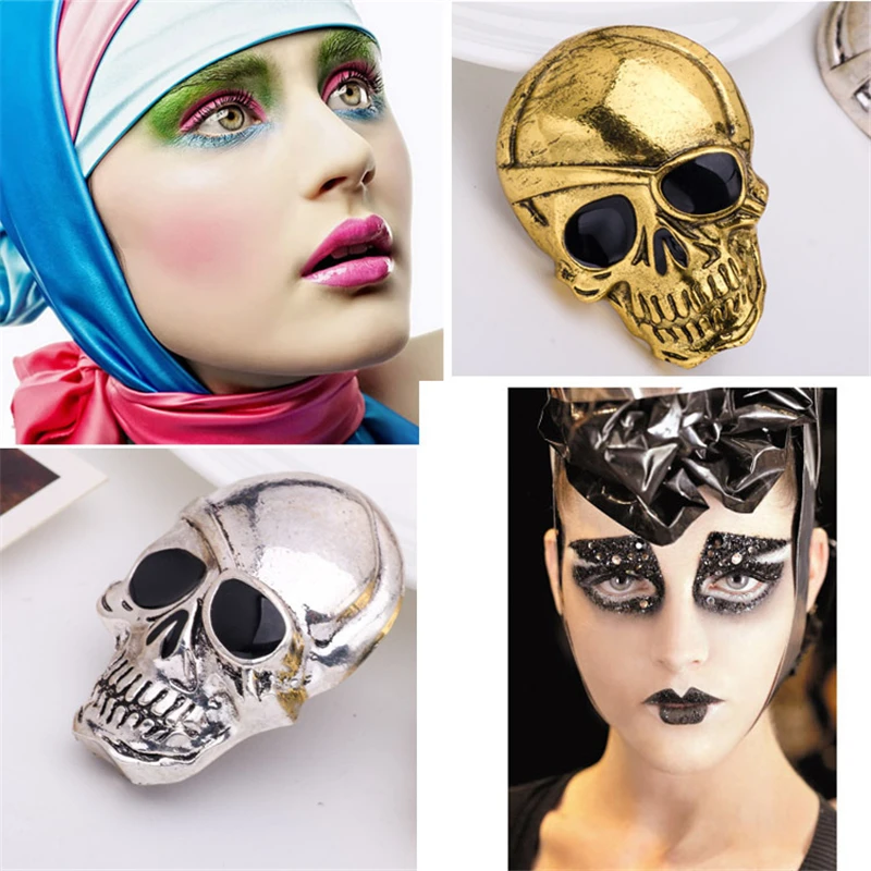 Женские броши в стиле панк булавки форме черепа ножа сердца модные аксессуары