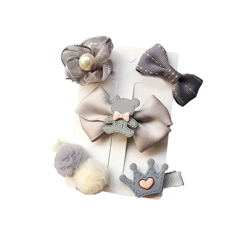 style5 5 шт./компл. милые принцесса детские блестящие заколки для волос с бантом, с цветочным рисунком для маленьких девочек аксессуары для волос для девочек, заколка для волос заколки-пряжки для волос Haarband - Цвет: style5
