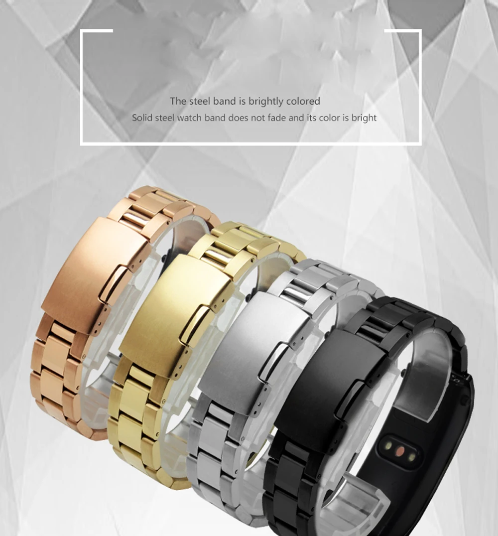 PEIYI прочной нержавеющей стали смотреть группы гладкий металл braclet мужчин и женщин замена ремешок для HUAWEI B3 B5