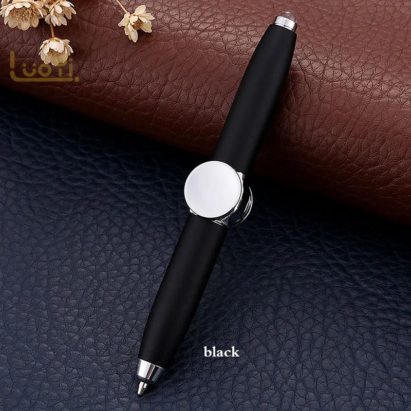 XB281 black Ручка с гироскопом, многофункциональная шариковая ручка из нержавеющей стали для бизнеса и офиса, декомпрессионная игрушка, вращающийся светодиодный светильник Iighting Met - Цвет: XB281 black
