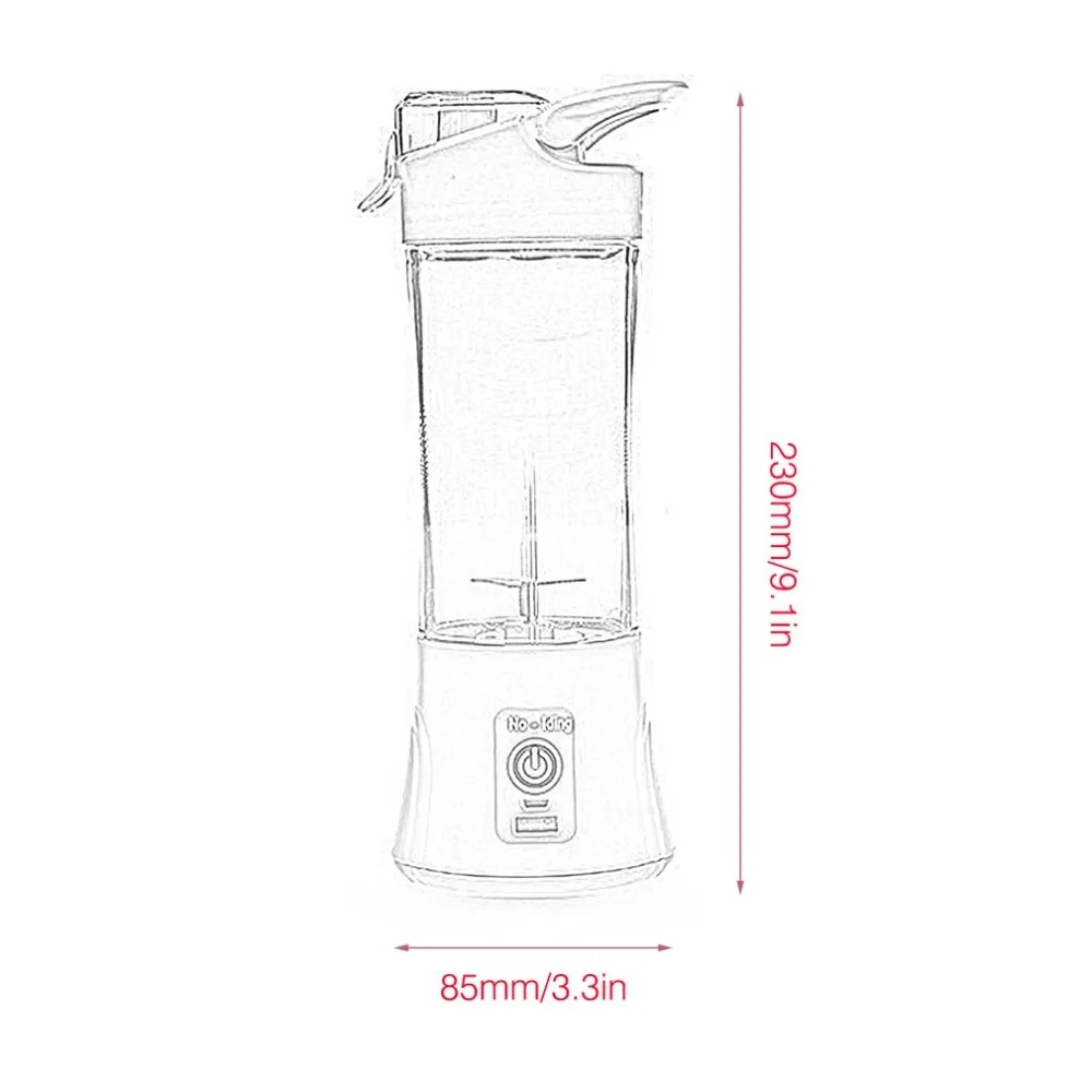 Компактный размер USB перезаряжаемая соковыжималка для домашних путешествий