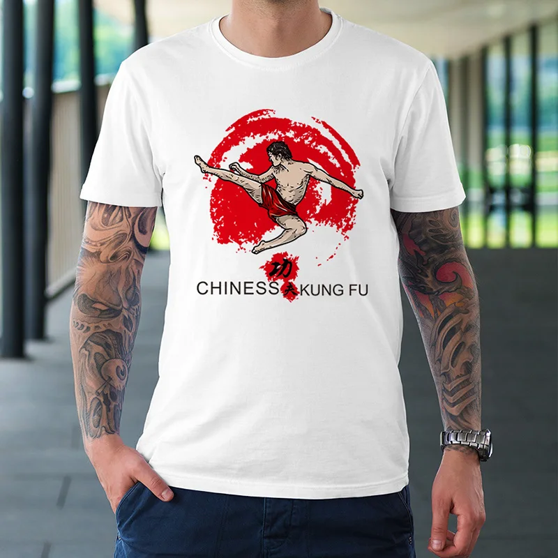 Креативный дизайн китайская футболка кунг-фу с храмами шаолина мужские и женские
