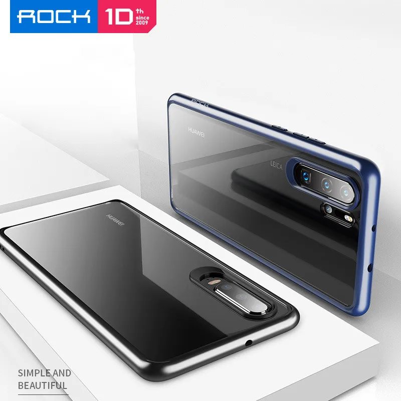 ROCK чехол для Huawei P30 Pro TPU + PC модный роскошный Прозрачный задний ультра тонкий