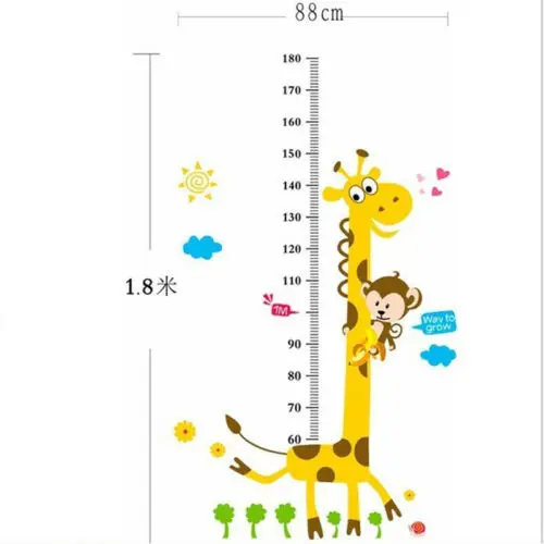 NEW Kids Baby Room Giraffe Removable Height Chart Measure Wall Sticker Decal | Дом и сад